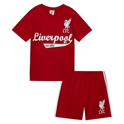 Boys' dark red 'Liverpool' football shirt and shorts set